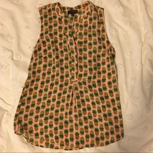 The Limited Pineapple printed sleeveless blouse